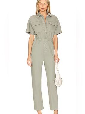 Women's Utility Jumpsuit in Light Beige